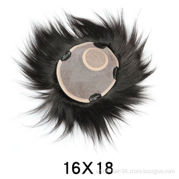 High-quality All Hand-made Human Hair Toupee for Men